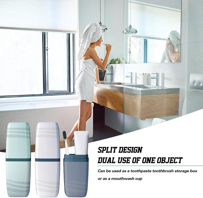Toothbrush Case reisetui, 3 stuks, tandenborstelhouder, reisentandborstels, met 3 vierkante witte dubbelzijdige plakband, reisetui voor thuis, zakenreis, school., Meerkleurig, opbergdoos voor