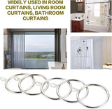 60 stuks metalen gordijnringen, gordijnringen, 38 mm binnendiameter, gordijnophangringen voor gordijnroeden voor raam, deur, douchegordijn (zilver)