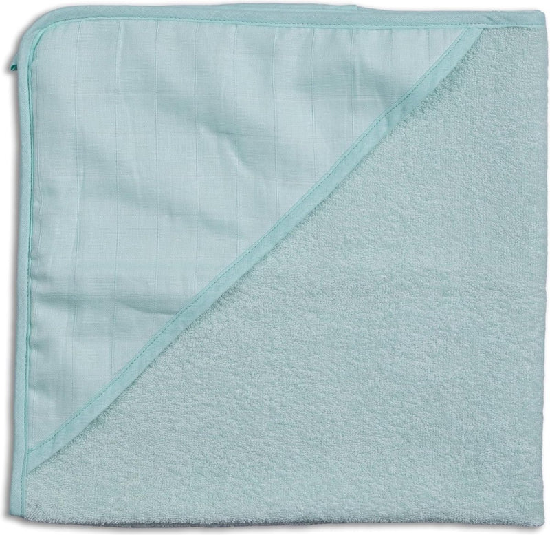 Babyhanddoek met capuchon, badhanddoek, dubbelzijdige babyhanddoek met capuchon, mintgroen