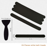 antislipstickers, 24 stuks, veiligheidsstrips voor badkuip, zelfklevende stickers met premium schraper voor badkuip, douche, trap (zwart)