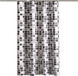 Waterdicht vuilafstotend douchegordijn, mozaïek baddouchegordijn, wasbaar douchegordijn, met 8 haken, voor badkamer, toiletten (120 x 180 cm, mozaïekpatroon)