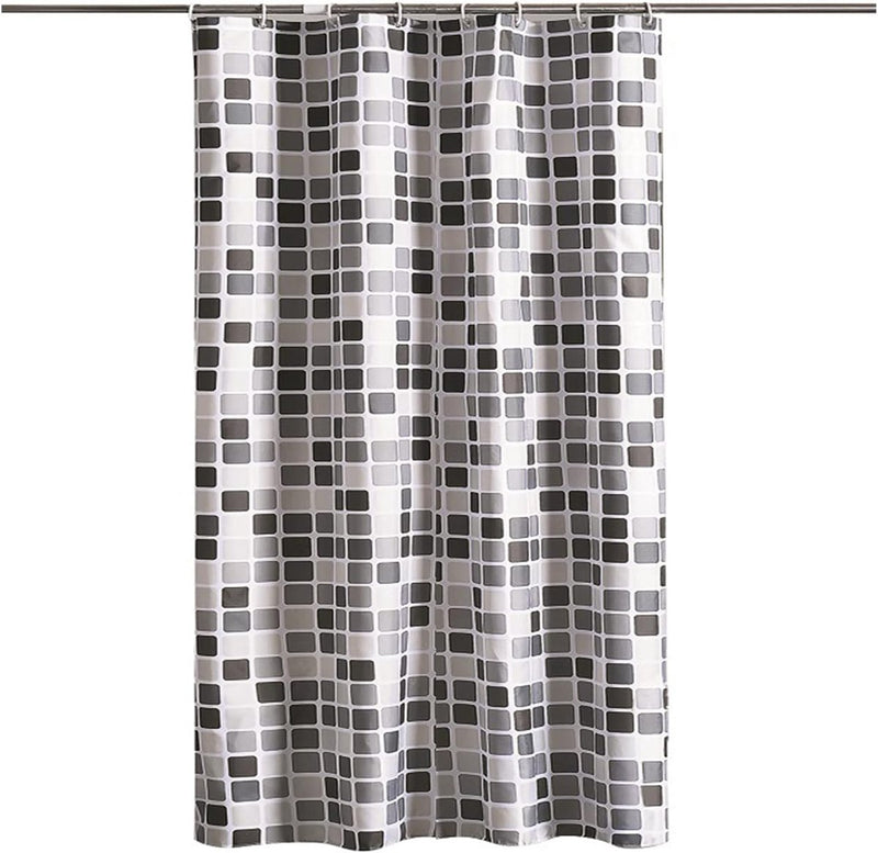Waterdicht vuilafstotend douchegordijn, mozaïek baddouchegordijn, wasbaar douchegordijn, met 8 haken, voor badkamer, toiletten (120 x 180 cm, mozaïekpatroon)