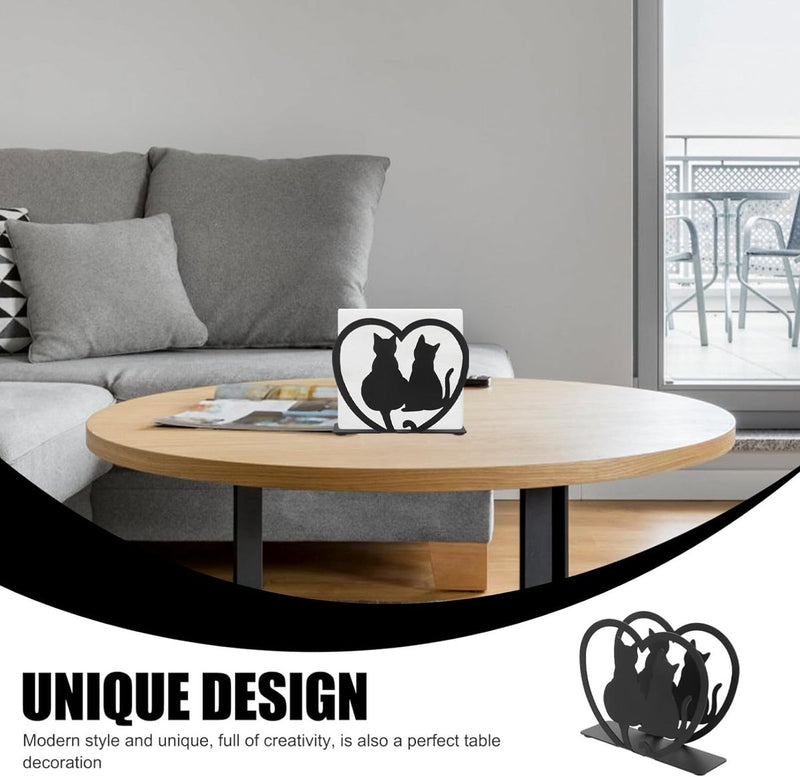 Verticale IJzeren KattenServethouder Vrijstaande Zakdoekdispenser Dierlijk Schaduw Servethouder Metalen Servethouder Organizer Voor Thuis Keuken Restaurant Picknick