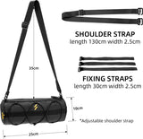 Fietsstuurtas, multifunctionele fietstas voor stuur, opbergtas met schouderriem voor MTB, racefiets, zwart, ca. 2,4 l
