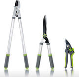 Tuinschaarset, 3 stuks, scherpe takkenschaar, 72 cm, professionele heggenschaar 58 cm, bypass-boomschaar