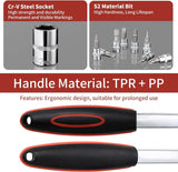 Cr-V 46-delige set platte moersleutelset met ratel en dopsleutel Ratelsleutel 1/4 inch 72 tanden ratelsleutel met gereedschapskist Mechanisch gereedschap verchroomd