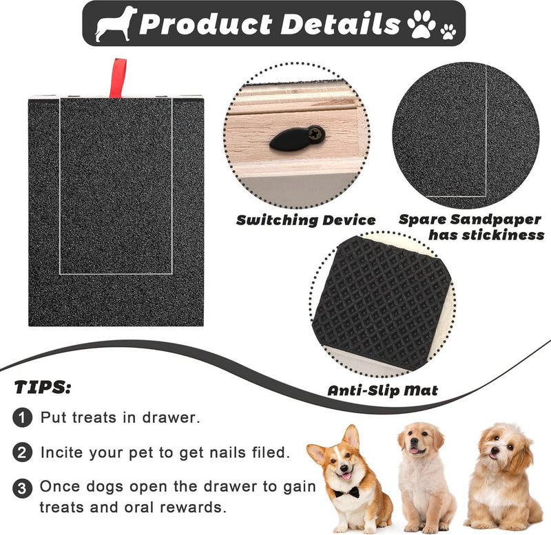 Krabplank voor honden, krabplank voor hondennagels met geïntegreerde traktatiedoos Schuurpapier Multifunctioneel stressvrij krabkussen voor honden voor nagelverzorging van huisdieren Schuren