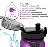 Drinkfles, tijdens sport-, outdoor- en fitnessactiviteiten, ook voor kinderen, waterfles, lekvrij en BPA-vrij, fles geschikt voor koolzuur, inhoud maximaal 1000 ml (1 l)