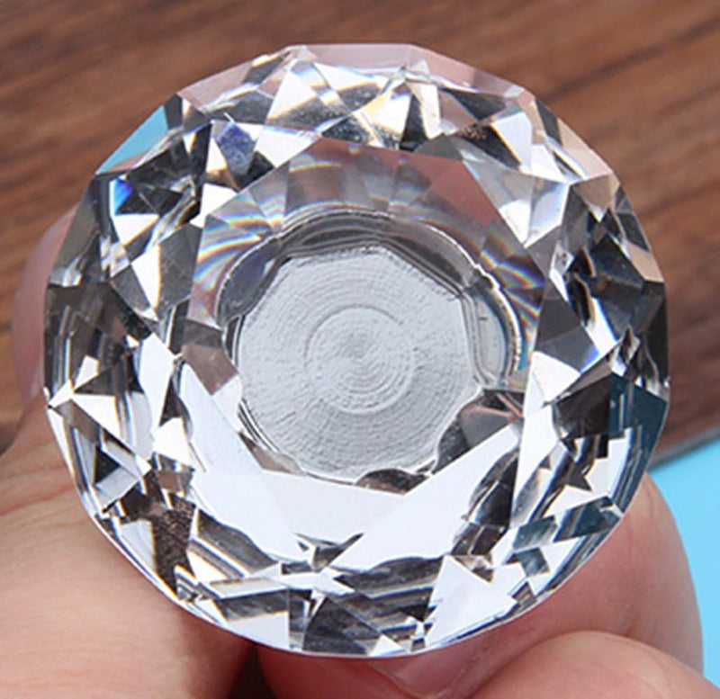 12 stuks 30 mm kristallen deurgrepen, kastknoppen ladenknoppen meubelknoppen kastgrepen, ladekast diamant glazen handgrepen voor thuis kantoor DIY (transparant 30 mm | 12 stuks)
