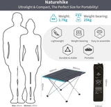 Camping klaptafel, aluminium tafelblad, waterdicht, draagbaar, licht, voor eten, koken, picknick, outdoor, vissen (zwart groot)