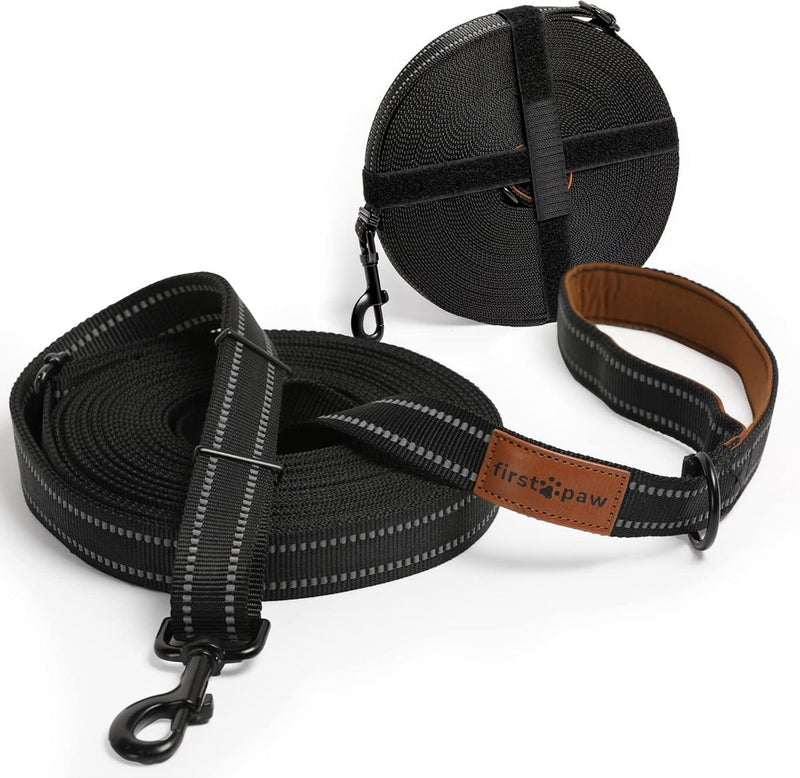 Terugroeplijn voor honden 5 m / 7 m / 10 m / 15 m / 20 m - Robuuste hondenlijn met handgreepvulling - Terugroeplijn voor kleine, middelgrote en grote honden - Trainingslijn voor honden met gaasvak