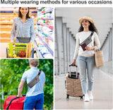 Heuptas voor dames en heren, platte heuptas, voor reizen, sport, RFID-bescherming, waterdicht, joggen, fietsen, reizen, hardlopen, grijs, een grotere opbergruimte aan te bieden