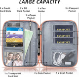 Paspoorttas Paspoorthoes Familiereisportemonnee Waterdichte reisorganisator voor opslag Creditcards ID Instapkaarten Tickets, roze, Klassiek