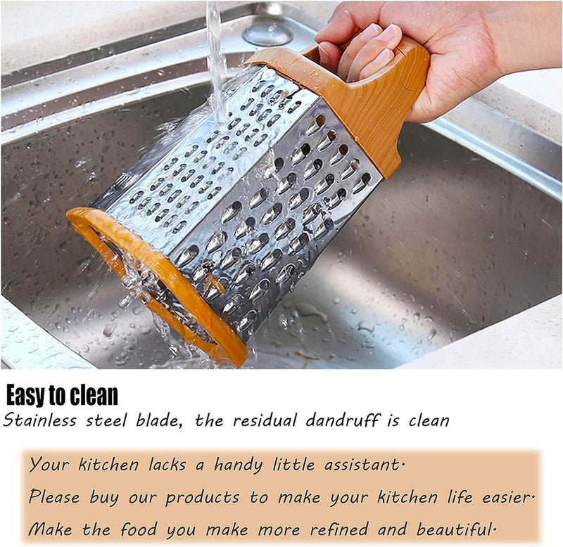 Vierkante rasp groenteschaaf roestvrij staal 6 raspvlakken multi-rasp keukenrasp voor fijn/grof raspen en snijden