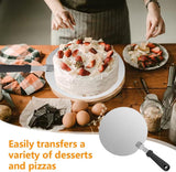 Pizzaschuiver, roestvrij staal, diameter 25 cm, pizzaschep, inklapbaar, houten handvat, pizzaschep, schuiver, geperforeerde pizzaschep met poetsdoek voor pizza, Flammkuchen, brood