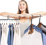 4 stuks 5-in-1 kleerhangers, ruimtebesparend, draaibare magische kleerhangers, kunststof, multifunctionele zwarte magische kleerhangers, voor kledingkast