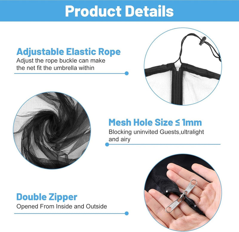 335 x 240 cm muggennet voor parasols