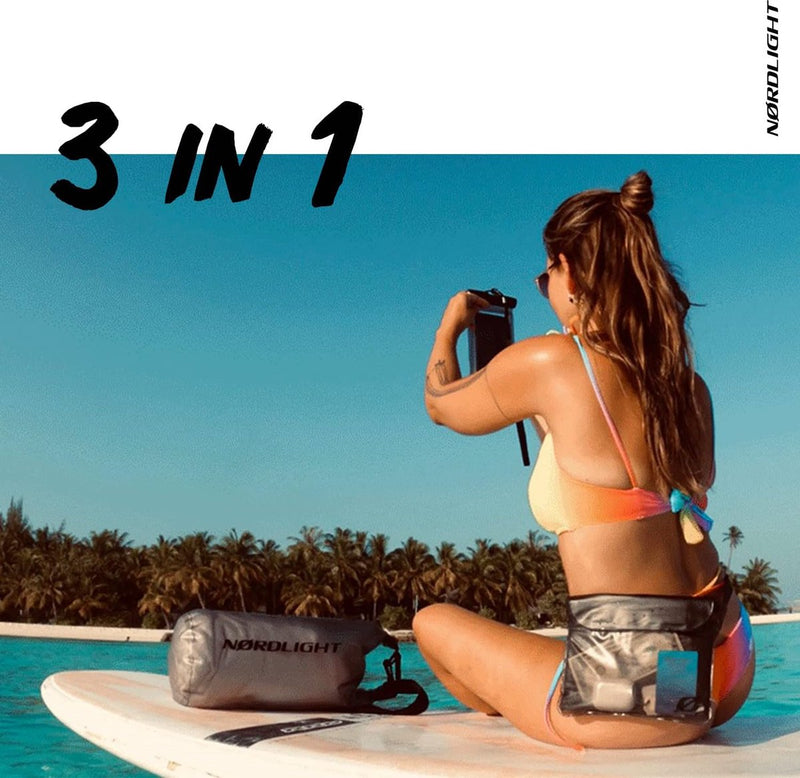 Dry Bag en waterdichte tas, 2 l, 5 l, 10 l, 15 l, 20 l, 30 l, waterdichte pakzak, rolsluiting en schouderriem, zwemmen, strand, kano, staand peddelen, duiken