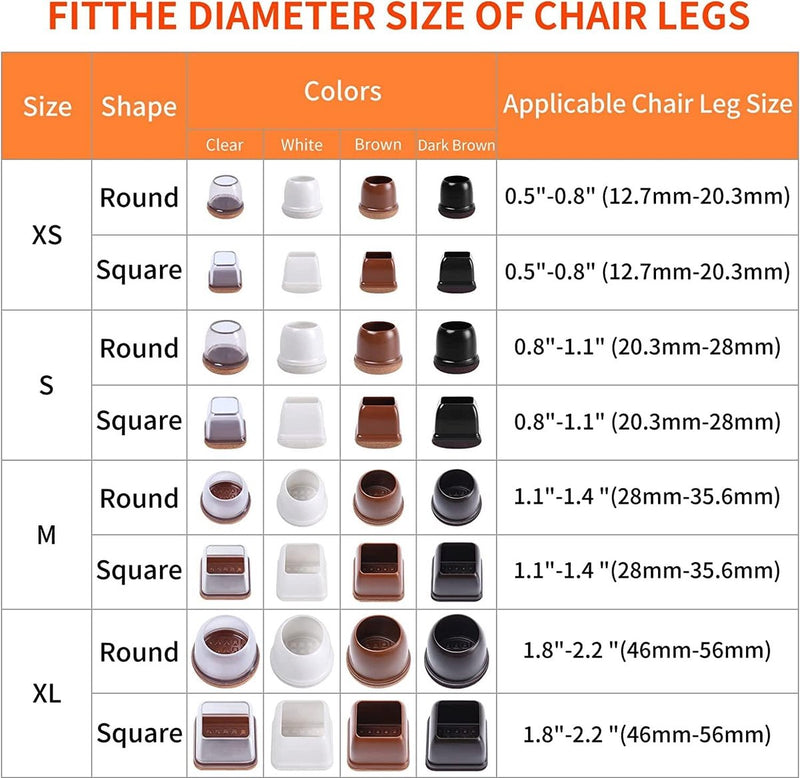 stoelpoothoezen 16-pack stoelpootglijders voor tapijt meubelvoetbeschermers pads 3,2 cm rond transparant TPE hoogelastisch zacht rubber met zwart geen krassen