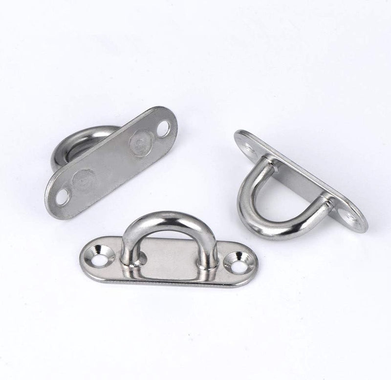 Roestvrijstalen karabijnhaak en roestvrijstalen oogplaat met oogje, roestvrijstalen dekplaat, oogplaten voor zonnezeil/wandbevestiging, plafondbevestiging, wandhaken, plafondhaken