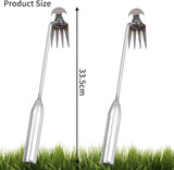 Set van 2 roestvrijstalen onkruidsnijders, paardenbloemsnijders, onkruidtrekkers, voegenschraper met handvat, onkruidverwijderingsgereedschap, onkruidtrekkergereedschap, handonkruidsnijder voor tuinieren