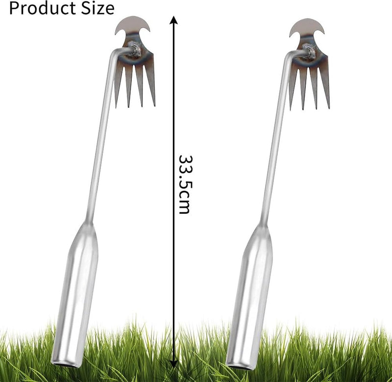 Set van 2 roestvrijstalen onkruidsnijders, paardenbloemsnijders, onkruidtrekkers, voegenschraper met handvat, onkruidverwijderingsgereedschap, onkruidtrekkergereedschap, handonkruidsnijder voor tuinieren