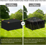 Hoes voor tuinmeubelen, waterdichte beschermhoes, tuinmeubelen, uv-zeildoek voor tuintafels, terrasmeubilair, robuuste 420D Oxford buitenhoes voor meubelsets, 360 x 240
