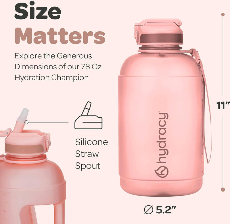 Waterfles met hoes met zakken - 2,3 L waterfles met rietje en handvat - BPA-vrije waterfles met tijdmarkering - Fles lekvrij - Sport- en buitenwaterfles