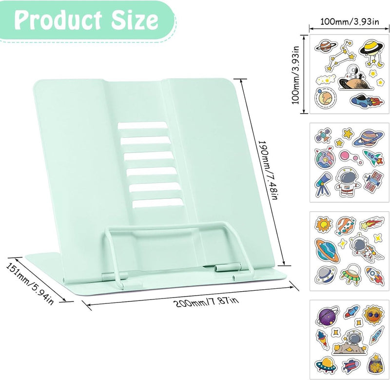 Boekenstandaard, metaal, verstelbare boekenhouder, leesstandaard, boekensteun voor kinderen, voor het vasthouden van spreekontwerpen