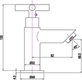 Badkamer koudwaterkraan met aansluitslang