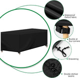 Afdekking voor tuinmeubelen, rechthoekig, 170 x 95 x 74 cm, afdekhoes van 420D Oxford-weefsel, waterdicht, uv-bestendig, beschermhoes voor meubelsets, tuintafel, zitgroep, zwart