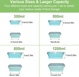 4 stuks opvouwbare siliconen vershouddozen met deksel, luchtdicht, draagbare bento box, plat, stapelbaar om ruimte te besparen, lunchbox, vouwkom voor koelkast, magnetron, vaatwasser