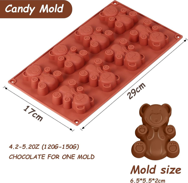 Premium siliconen bakvorm / muffinvorm voor muffins, cupcakes, cakes, pudding, ijsblokjes en gelei - broodbakvorm in beervorm voor indrukwekkende creaties, hoogwaardige siliconen cake