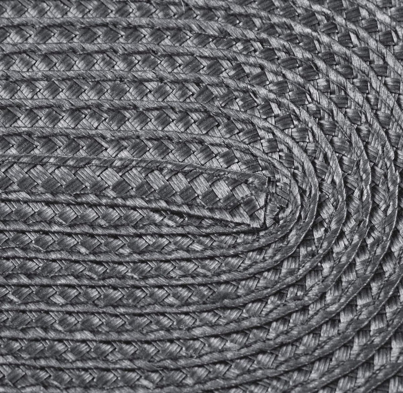 Placemat Placemat Tafellinnen Placemats voor Eetkamer Geweven Ovaal Patroon Grijs Set van 4 Vinyl Voedselveilig 45 x 30 cm Pak van 4