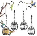 4 stuks voederdispensers, vogelvoederstation, wildvogelvoederdispenser, metalen vlechtwerk, voederdispenser voor wilde vogels, voederdispenser voor tuin, buiten, wilde vogels, mussen, roodborstjes