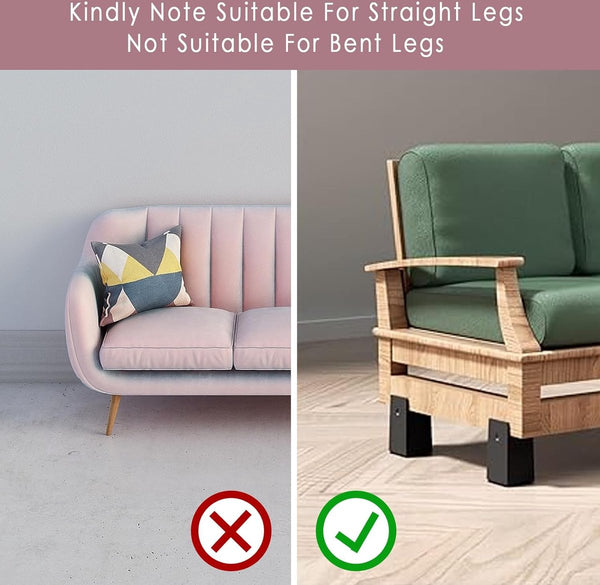 Verstelbare bedverhoger Meubelverhoger 5 cm met schroefklem, zwarte bedverhoger 2 inch zware stoelverhogers, verpakking van 4 meubelverhogers voor vierkante en ronde stoelpoten met een breedte van 0,8-1,6''