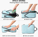 6-delige set compressiepakkubussen & verpakkingskubussen & kofferorganizerset & uitbreidbare kledingtassen & kleding paktassen voor vakantie reizen