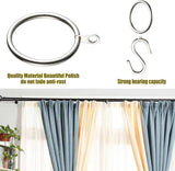 60 stuks metalen gordijnringen, gordijnringen, 38 mm binnendiameter, gordijnophangringen voor gordijnroeden voor raam, deur, douchegordijn (zilver)