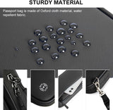 Paspoorttas, draagbare paspoorthoes, reisdocumentenorganizer, met RFID-blokkering, reisorganizer, zwart