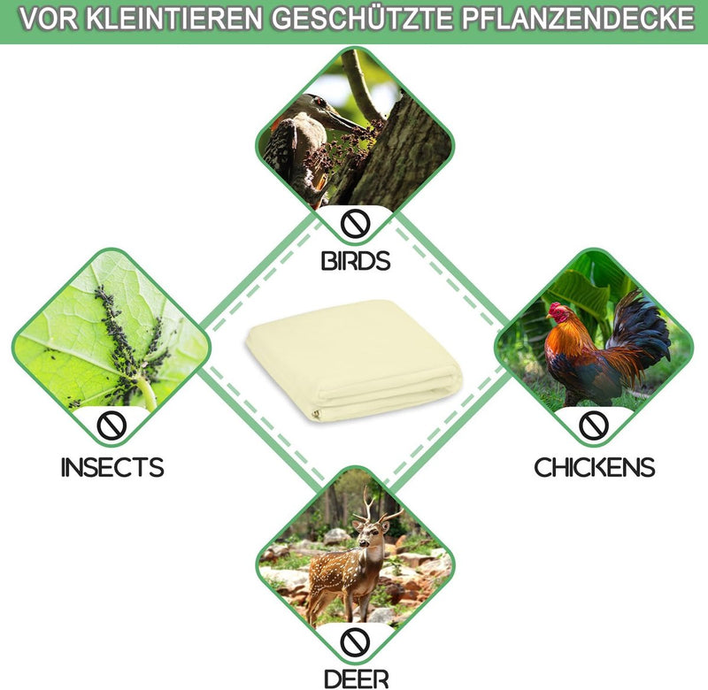 Winterbescherming voor planten, set van 2, 120 x 180 cm, vorstbeschermende plantendekens als winterbescherming, met ritssluiting voor boompalmen, balkonplanten, kaptent, ademend