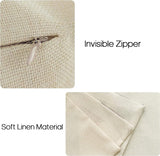 Kussenhoes 40x40 set van 4 linnen decoratieve kussenhoezen buitenkussen bankkussen voor slaapbank slaapkamer tuinbed 40x40cm grijze print