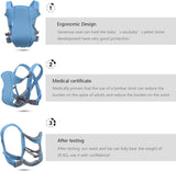 Buikdrager voor baby's, verstelbaar, ademend, draagband voor baby's van 3,5-15 kg, hemelsblauw, babydrager