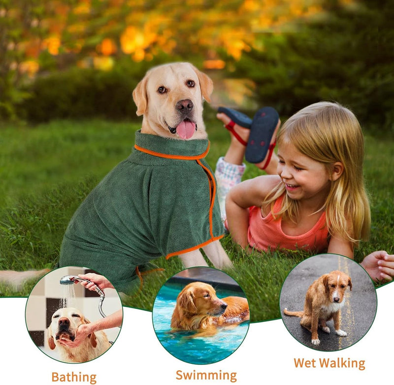 Hondenbadjas, microvezel badhanddoek voor de hond, badjas voor kleine, middelgrote en grote honden (M, L, XL), m