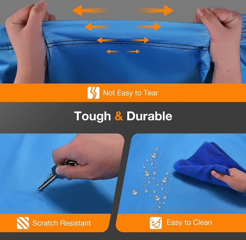 Universele autoafdekking, waterdicht, ademend, volledige garage, autozeil tegen regen, zon, stofbescherming, compatibel met Golf, Astra, Leon, Focus. Afdekzeil voor hatchback (415 tot 450 cm)