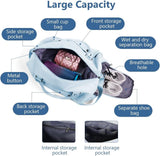 Sports Bag, Travel Duffel Bag, Sports Duffel Bag with Shoe Compartment & Wet Compartment, Waterproof Overnight Bag, Travel Bag, Luggage Bag for Sports & Travel for Men and Women, #2 Blue, 1