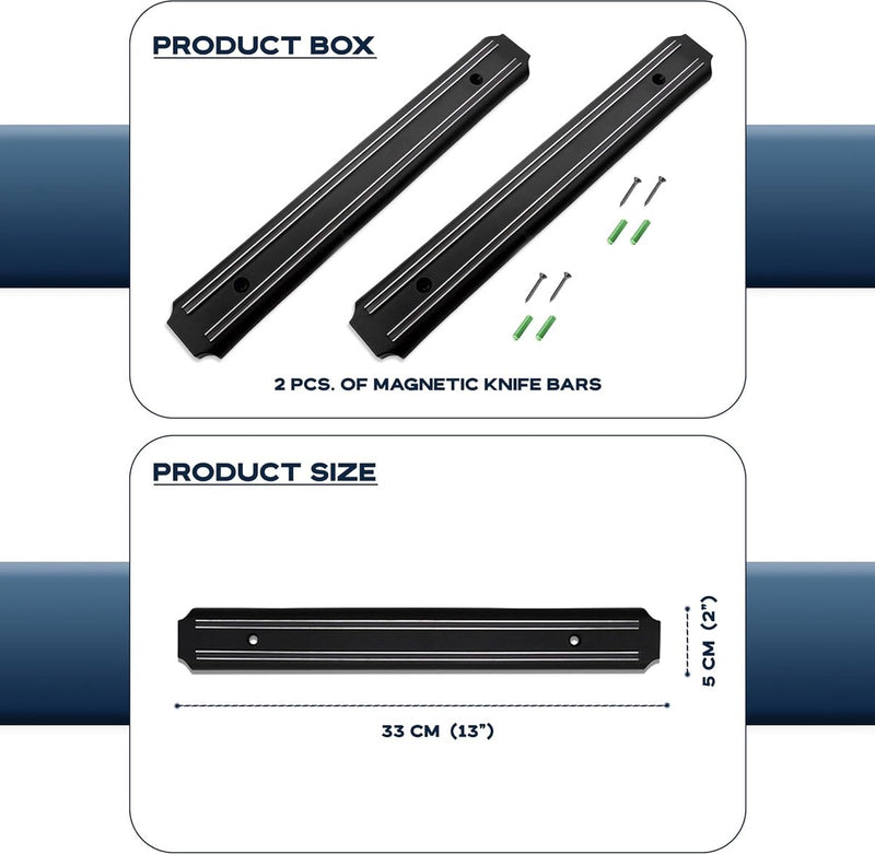 Magneetstrip meswand 2 stuks 33 cm meshouder magneetmes magneetstrip messenstrip magneetmes magneetrail magnetische meshouder