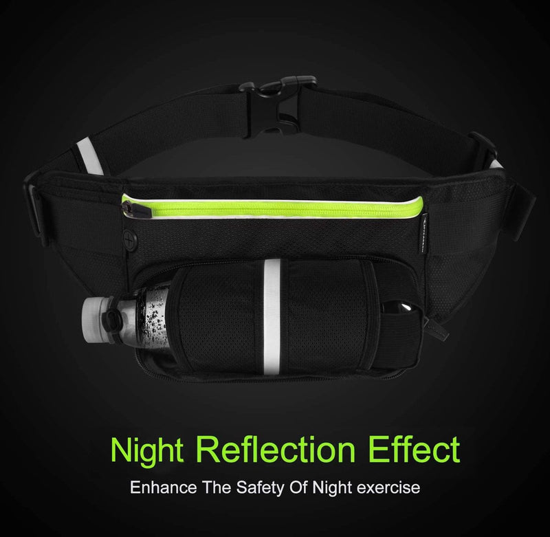 Heuptas voor drinkfles, waterdicht en afsluitbaar vak voor mobiele telefoons tot 16,76 cm (6,6 inch) zoals de iPhone 6 / 6 Plus / 7 / 7 Plus, voor joggen, fietsen, reizen, wandelen, voor dames en heren