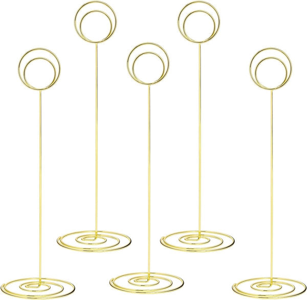 12 stuks metalen tafelkaarthouders, 22 cm hoog, fotohouders, kaarthouder, tafelnummerhouder voor bruiloften, plaatskaarthouder, memohouder voor restaurant, tafel, feest (goud)
