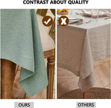 Linnen tafelkleed, hoogwaardig tafelkleed, wasbaar, onderhoudsvriendelijk tafelkleed, linnenlook, waterdicht tafelkleed, lotuseffect, lichtgroen, 140 x 180 cm