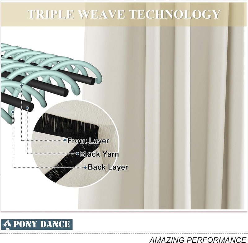 Terrasgordijnen, buitengordijnen, waterdicht, set van 2, H 243 x B 132 cm, buitengordijn, waterdicht privacyscherm en zonwering, balkongordijn, ondoorzichtig ooggordijn, lichtbeige